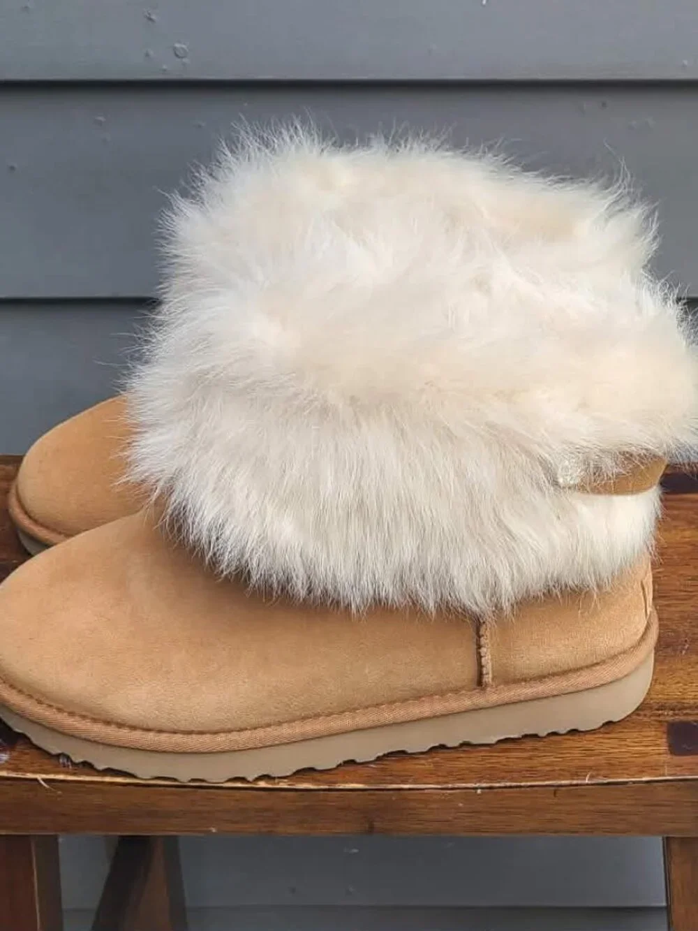 UGG Valentina Chestnut Suede Shearling Boots size 9